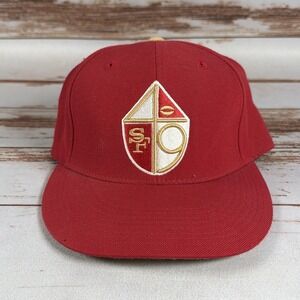 Mitchell & Ness San Francisco 49ers Shield Fitted Hat Red 7 5/8 Used